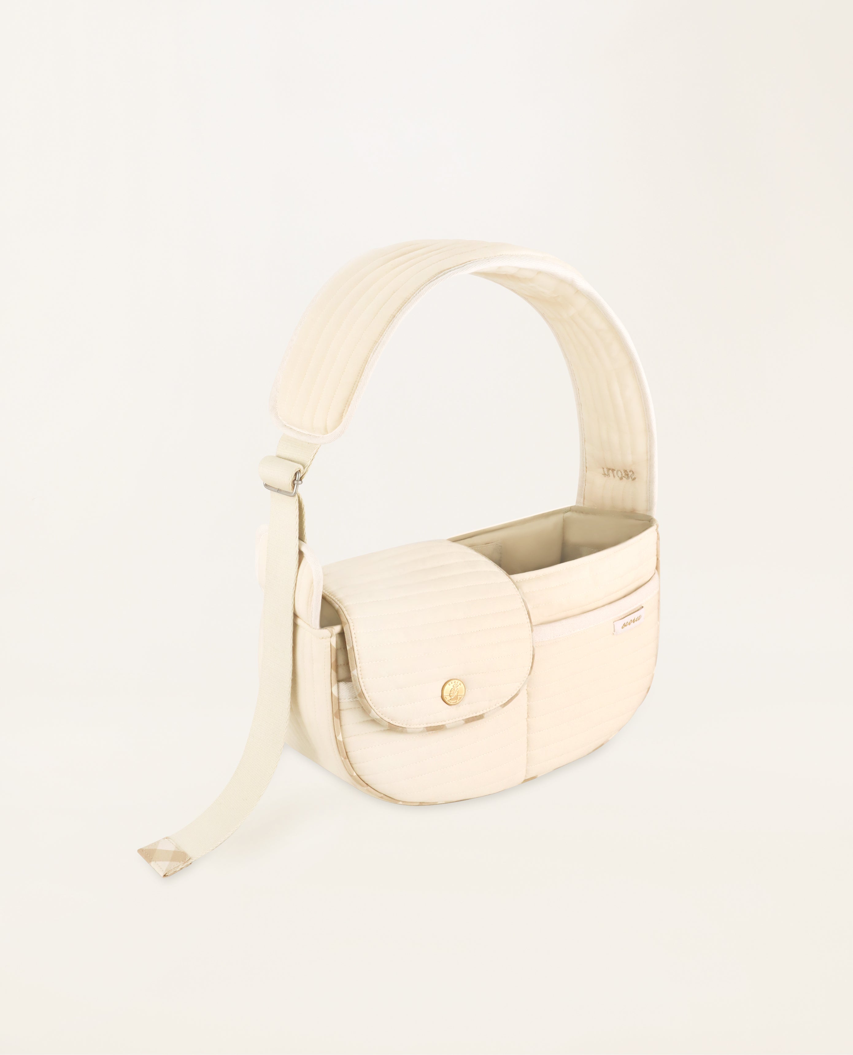 Classic shell pet bag (check beige)