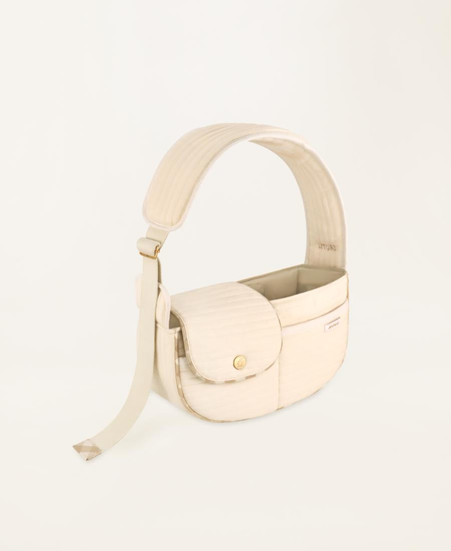 Classic shell pet bag (check beige)